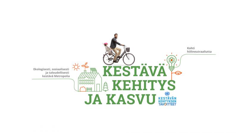 Kestävä kehitys ja kasvu: Ekologinen, sosiaalisesti ja taloudellisesti kestävä Metropolia; Kohti hiilineutraaliutta; YK:n kestävän kehityksen tavoitteet.