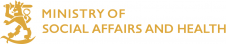 Ministry of Social Affairs and Health logo.